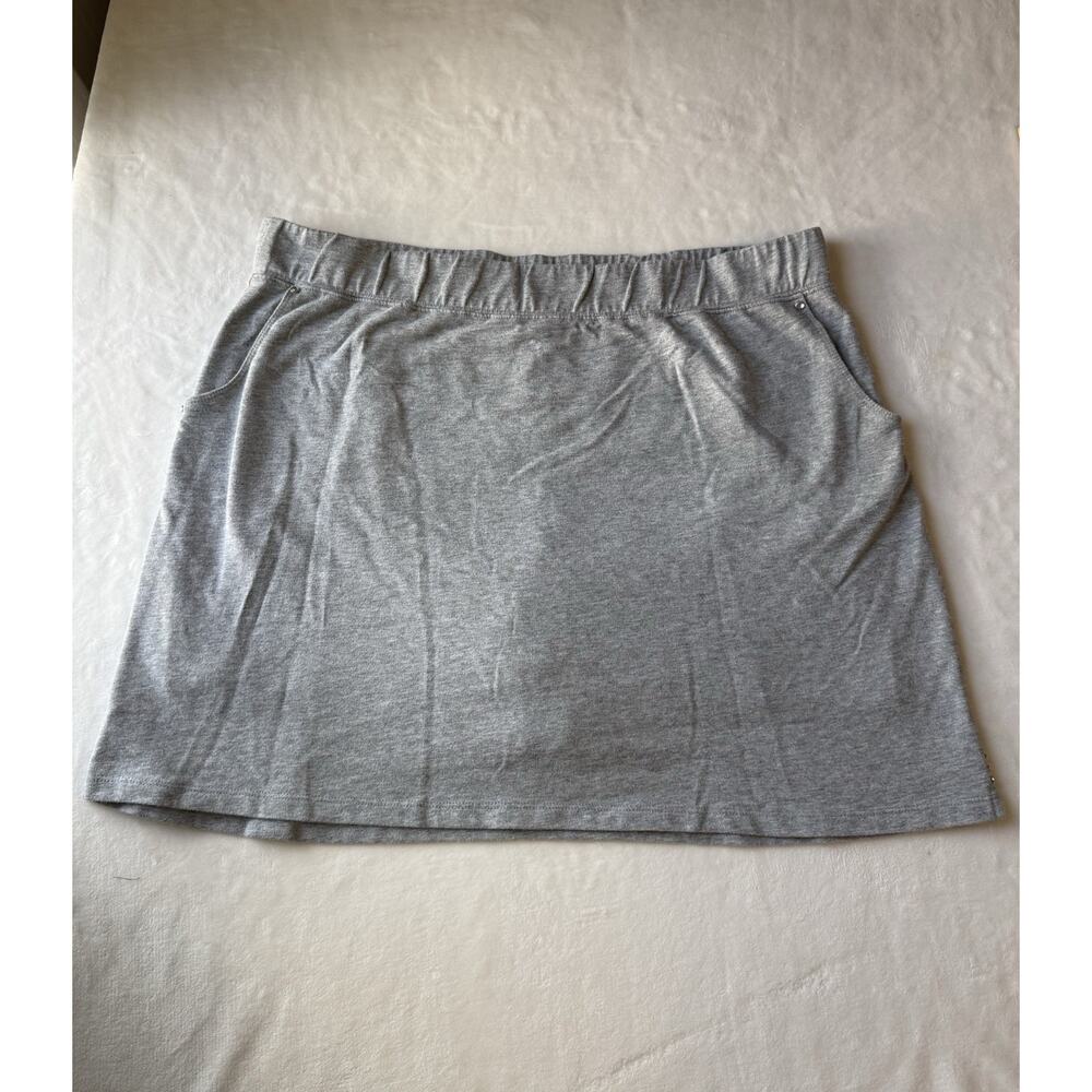 Quacker Factory Cotton Stretch Gray Diamond Stud Skorts Skirt Shorts Women’s XL